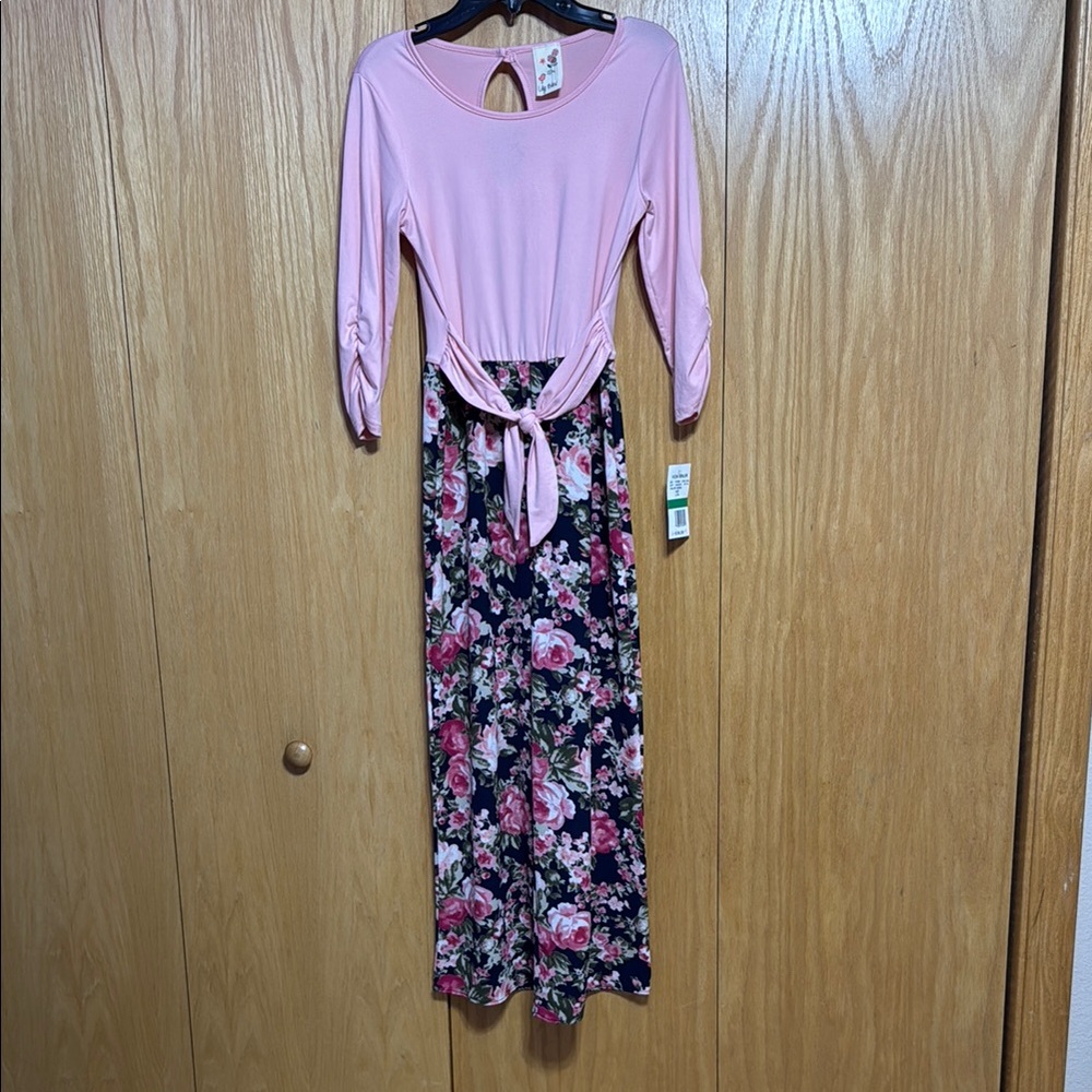 Lily Bleu Soft Pink & Floral Jumpsuit With Tie Waist